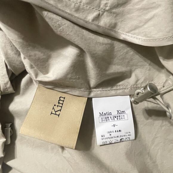 NWT Matin Kim Jacket Womens XL Beige Coating Windbreaker Korea Authentic NEW - Picture 10 of 10